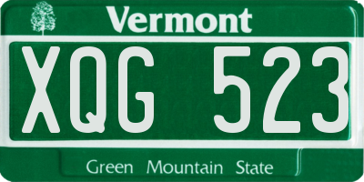 VT license plate XQG523