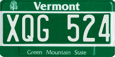 VT license plate XQG524