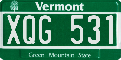 VT license plate XQG531