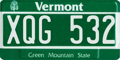 VT license plate XQG532