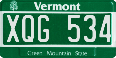 VT license plate XQG534