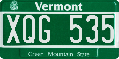 VT license plate XQG535