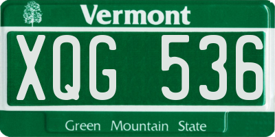 VT license plate XQG536