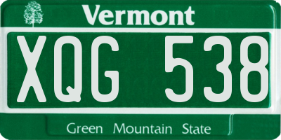 VT license plate XQG538
