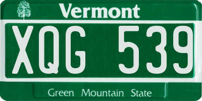 VT license plate XQG539