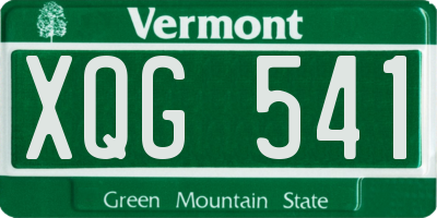 VT license plate XQG541