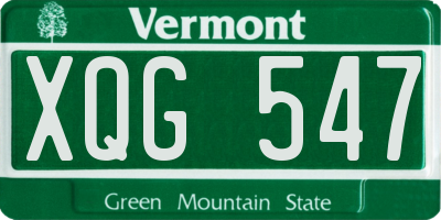 VT license plate XQG547
