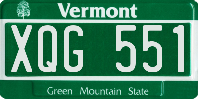 VT license plate XQG551