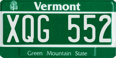 VT license plate XQG552