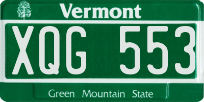 VT license plate XQG553
