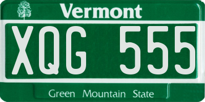 VT license plate XQG555