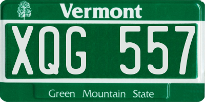 VT license plate XQG557