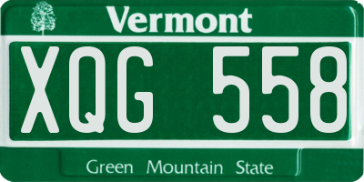 VT license plate XQG558