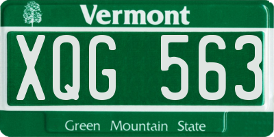 VT license plate XQG563