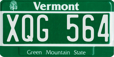 VT license plate XQG564