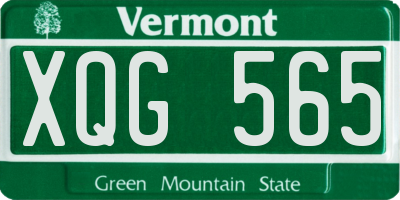 VT license plate XQG565