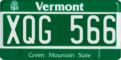 VT license plate XQG566