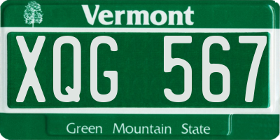 VT license plate XQG567