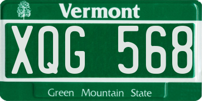 VT license plate XQG568