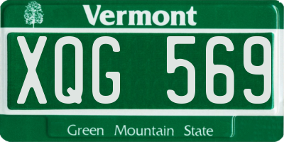 VT license plate XQG569