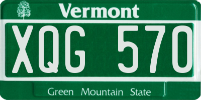 VT license plate XQG570