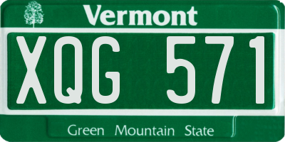 VT license plate XQG571