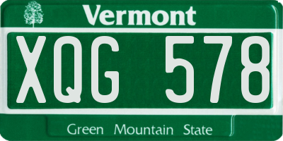 VT license plate XQG578