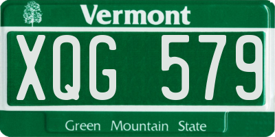 VT license plate XQG579