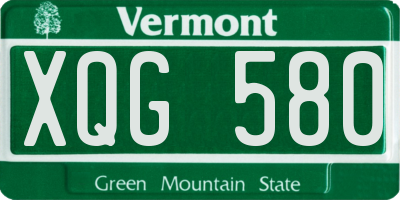 VT license plate XQG580