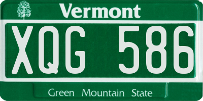 VT license plate XQG586