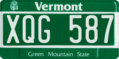 VT license plate XQG587