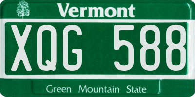 VT license plate XQG588