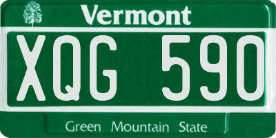 VT license plate XQG590