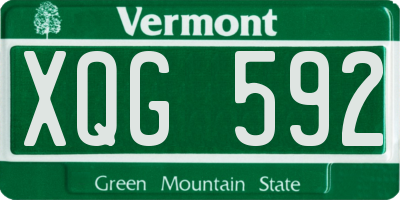 VT license plate XQG592