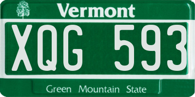VT license plate XQG593