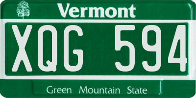 VT license plate XQG594