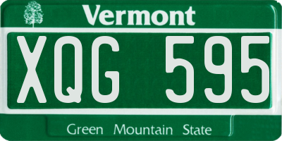 VT license plate XQG595