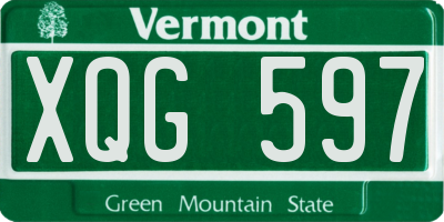 VT license plate XQG597