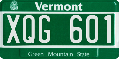 VT license plate XQG601