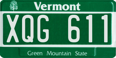 VT license plate XQG611