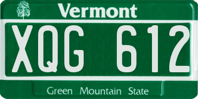 VT license plate XQG612