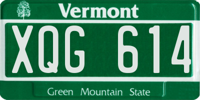 VT license plate XQG614