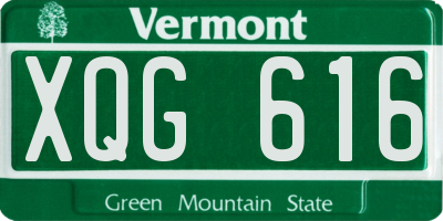 VT license plate XQG616