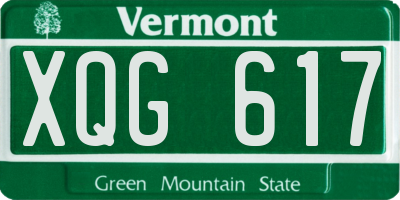 VT license plate XQG617