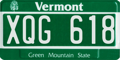 VT license plate XQG618