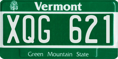 VT license plate XQG621