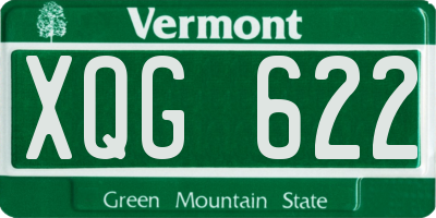 VT license plate XQG622