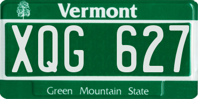 VT license plate XQG627