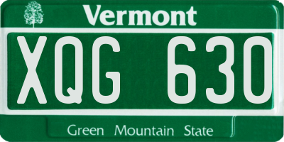 VT license plate XQG630