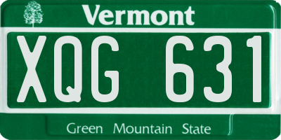 VT license plate XQG631
